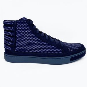 Gucci Men's Blue Suede Studded Sneaker 9.5G